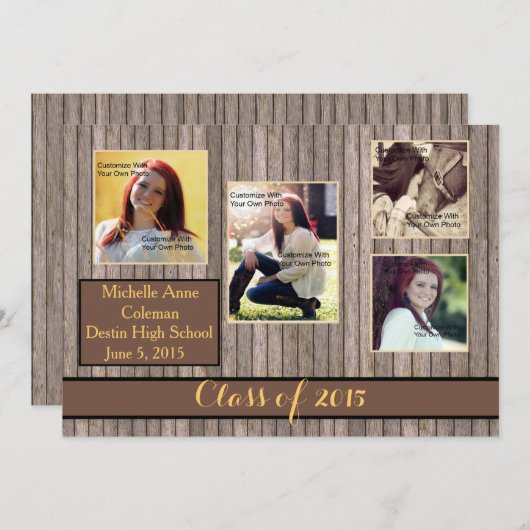 Aankondiging van het Afstuderen van de Rustic Coun (Voorkant / Achterkant)