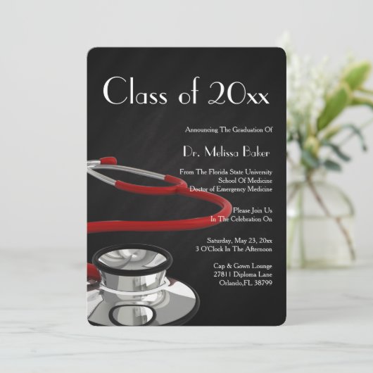 Aankondiging van het Afstuderen van de Stethoscoop (Staand voorkant)