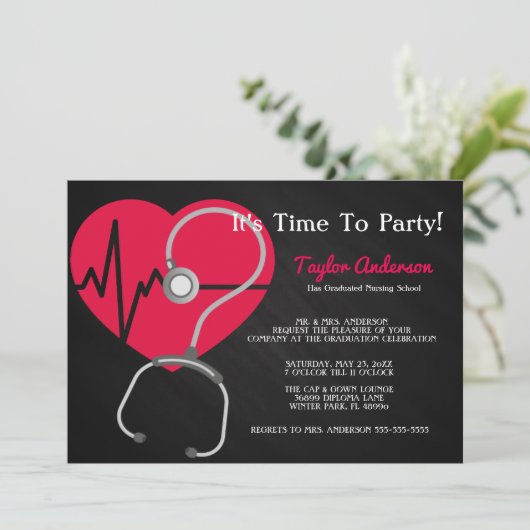 Aankondiging van het Afstuderen van de Stethoscoop (Staand voorkant)