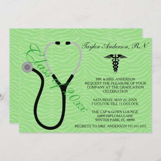 Aankondiging van het Afstuderen van de Stethoscoop (Voorkant / Achterkant)