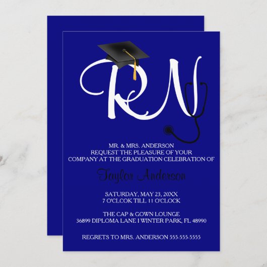 Aankondiging van het Afstuderen van de Stethoscoop (Voorkant / Achterkant)