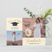 Aankondiging van het Afstuderen van Elegant Beige (Staand voorkant)