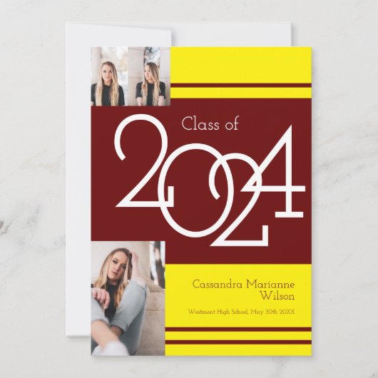 Aankondiging van het Afstuderen van Maroon Yellow  (Voorkant)