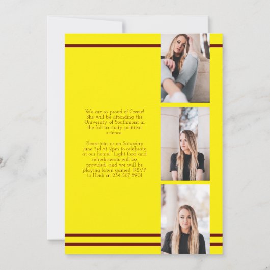 Aankondiging van het Afstuderen van Maroon Yellow  (Achterkant)