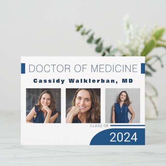 Aankondiging van het Afstuderen van Modern Blue Do (Staand voorkant)