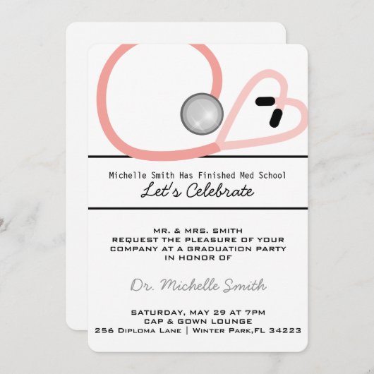 Aankondiging van het Afstuderen van Stethoscoop Me (Voorkant / Achterkant)