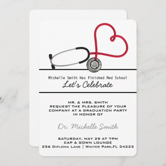 Aankondiging van het Afstuderen van Stethoscoop Me (Voorkant / Achterkant)