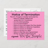 Aankondiging van het briefkaart van beëindiging (Voorkant / Achterkant)