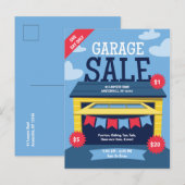 Aankondiging van het Briefkaart van Garage Sale (Voorkant / Achterkant)