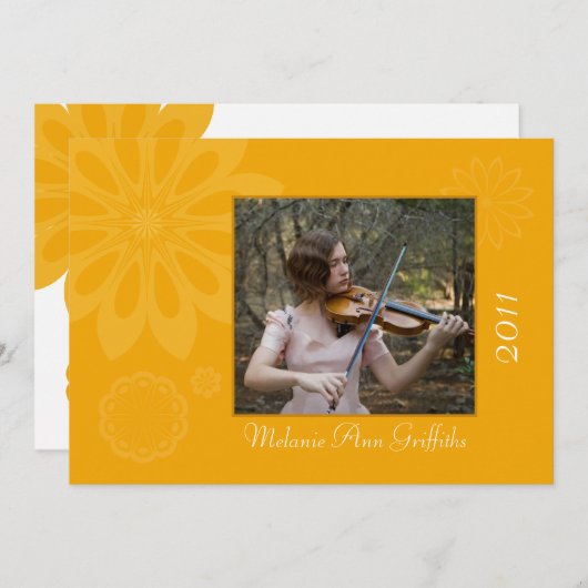 Aankondiging van het Gold Bohemian Floral Afstuder (Voorkant / Achterkant)