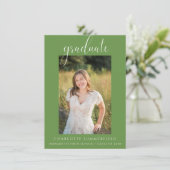 Aankondiging van het groene Afstuderen van Elegant (Staand voorkant)