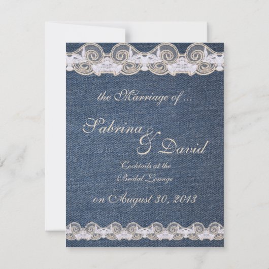 Aankondiging van het huwelijk  Denim en Lace (Achterkant)