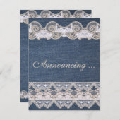 Aankondiging van het huwelijk  Denim en Lace (Voorkant / Achterkant)