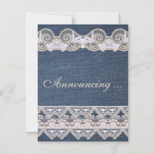 Aankondiging van het huwelijk  Denim en Lace