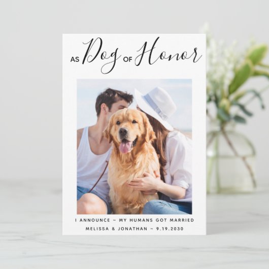 Aankondiging van het huwelijk van een hond van Hon (Staand voorkant)