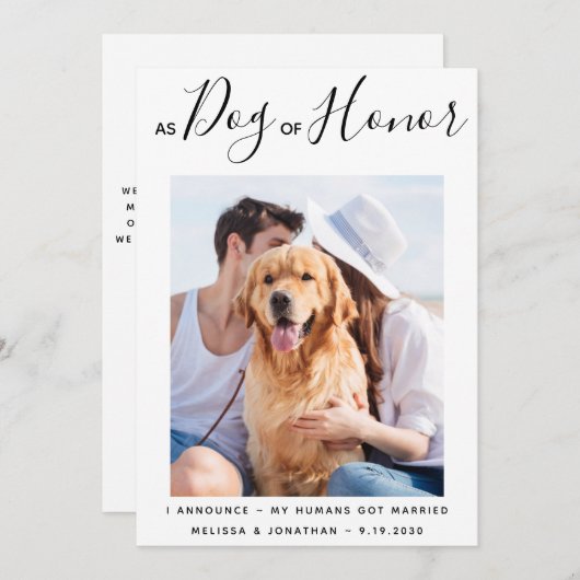 Aankondiging van het huwelijk van een hond van Hon (Voorkant / Achterkant)