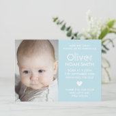 Aankondiging van het jongetje/bedankt kaart (Staand voorkant)