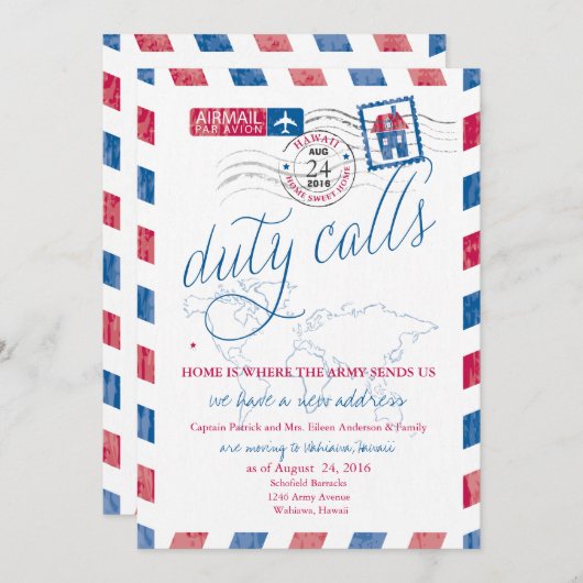 Aankondiging van het militaire vliegveld van Hawaï (Voorkant / Achterkant)