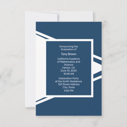 Aankondiging van het Modern Blue White Photo Afstu (Voorkant)