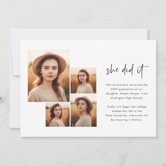 Aankondiging van het moderne Afstuderen met een mi (Achterkant)