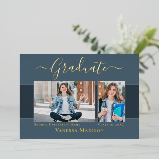 Aankondiging van het moderne Elegant Afstuderen vo (Staand Voorkant)