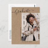 Aankondiging van het moderne, minimale Afstudeerde Briefkaart (Voorkant / Achterkant)