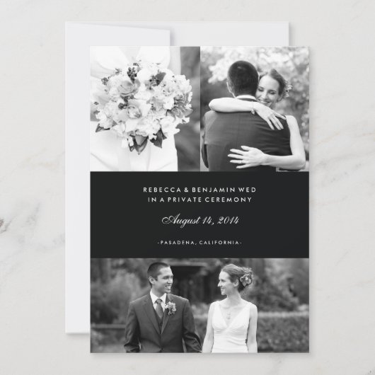 Aankondiging van het multi-fotohuwelijk in zwart (Voorkant)