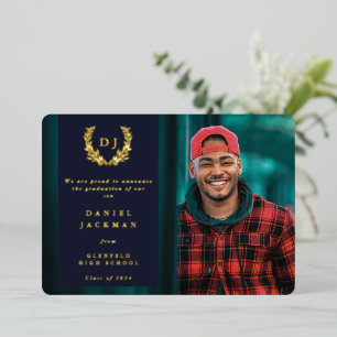 Aankondiging van het Navy Monogram + Laurel Afstud