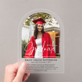 Aankondiging van het Photo Modern Arch Script Afst Acryl Uitnodigingen (Insitu (Draagbaar))