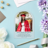 Aankondiging van het Photo Modern Arch Script Afst Acryl Uitnodigingen (Insitu (Huwelijk))