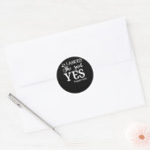 Aankondiging van het verloving dat ik vroeg: ja 20 ronde sticker (Envelop)
