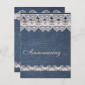 Aankondiging van het Verloving Denim en Lace (Voorkant / Achterkant)