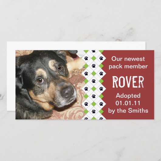 Aankondiging van honden- en papaveradoptie (Voorkant / Achterkant)