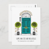 Aankondiging van Jade-deur-beweging Briefkaart (Voorkant / Achterkant)