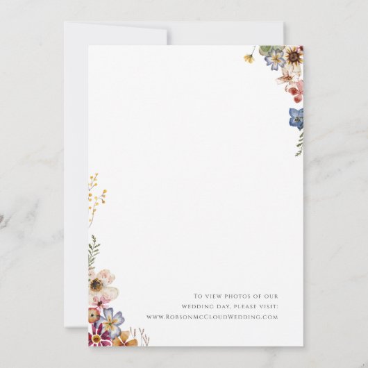 Aankondiging van kleurrijke wilde-bloem-tuinbouwve (Achterkant)