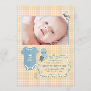 Aankondiging van Little Prince Photo Birth