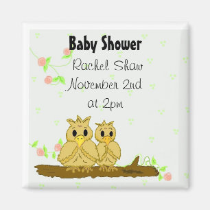Aankondiging van Lovebirds Baby Shower Magneet