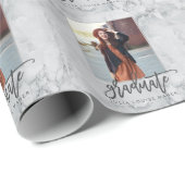 Aankondiging van MARBLE AND ROOS GOLD AFSTUDEREN Cadeaupapier (Rol Hoek)