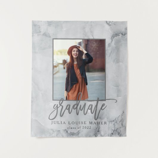 Aankondiging van MARBLE AND ROOS GOLD AFSTUDEREN Wandkleed (Voorkant)