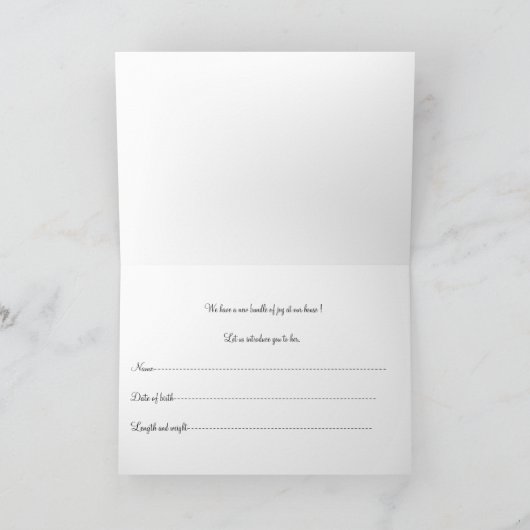 aankondiging van meisje (Binnen)