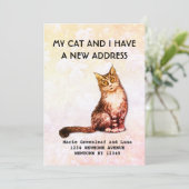Aankondiging van mijn verhuizing met mijn kat (Staand voorkant)