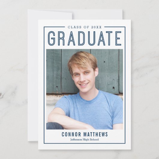 Aankondiging van modern Afstudeerder Afstuderen (Voorkant)