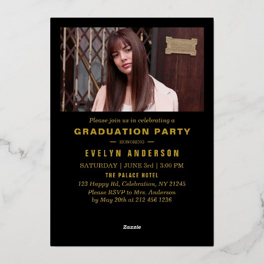 Aankondiging van modern Afstuderen & feestuitnodig (Achterkant)