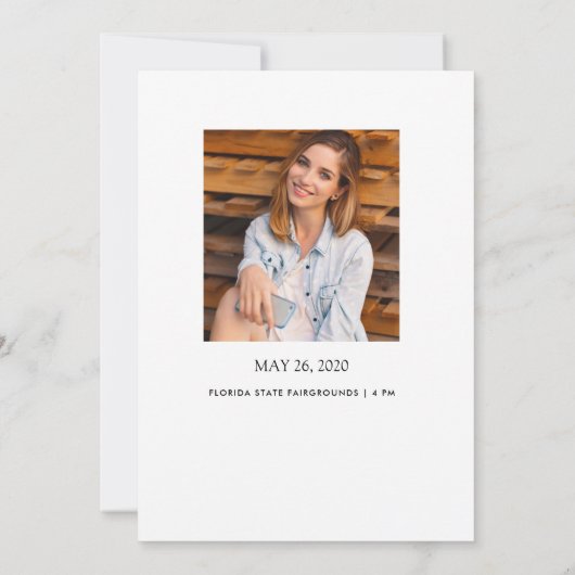 Aankondiging van modern Afstuderen Fotostrip White (Achterkant)