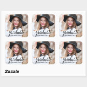 Aankondiging van modern Afstuderen voor foto's B Vierkante Sticker (Vel)