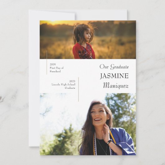 Aankondiging van modern Afstuderen voor foto's en  (Voorkant)