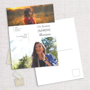 Aankondiging van modern Afstuderen voor foto's en Briefkaart