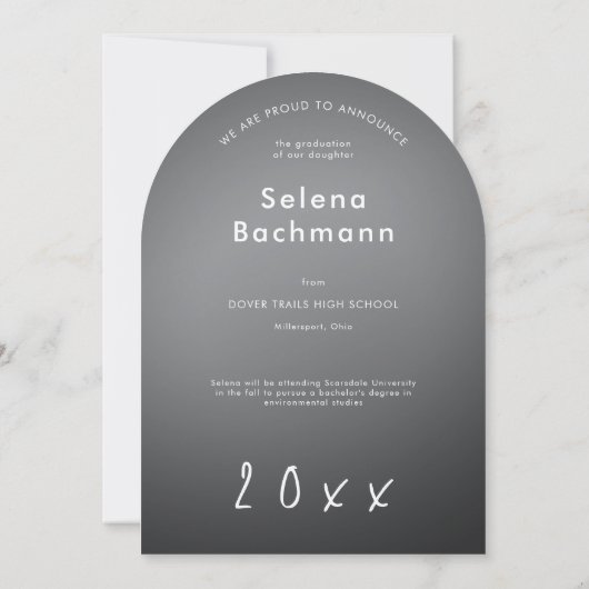 Aankondiging van Modern Photo Script Afstuderen Ar (Achterkant)