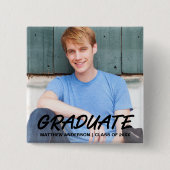 Aankondiging van moderne Afstuderen- Vierkante Button 5,1 Cm (Voorkant)