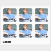 Aankondiging van moderne Afstuderen- Vierkante Sticker (Vel)